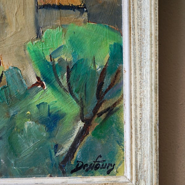 Oil Painting of a French Village Scene