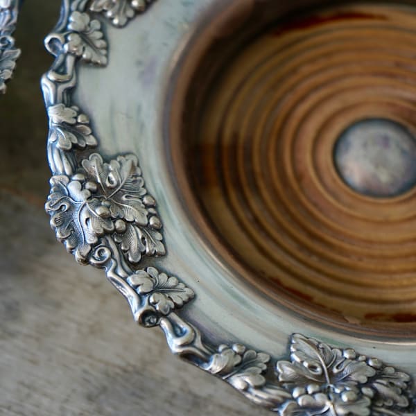 Pair of Silvered Wine Coasters