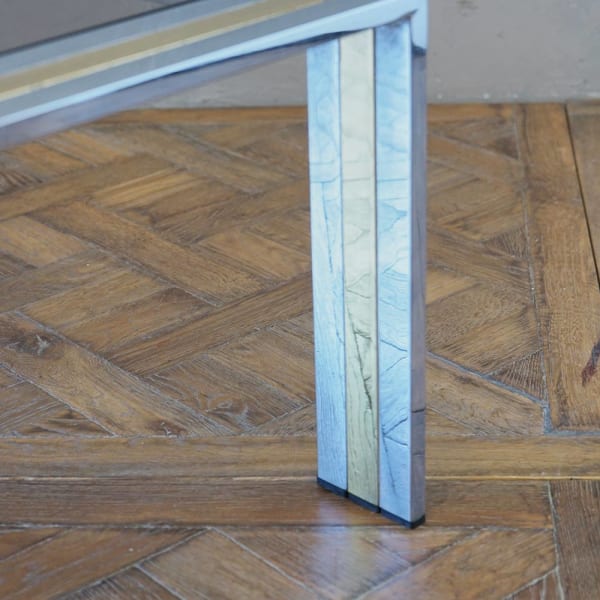 1970s Chrome & Brass Coffee Table