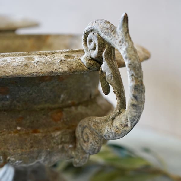 Small French Cast Iron Urns