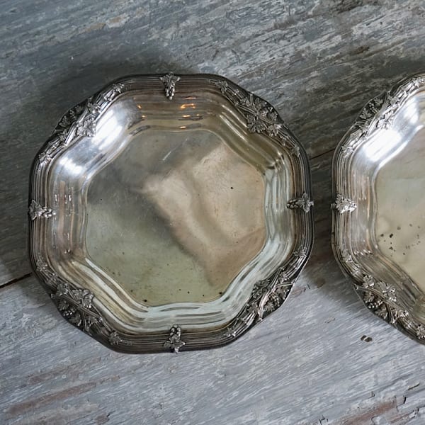 Pair of Silvered Wine Coasters