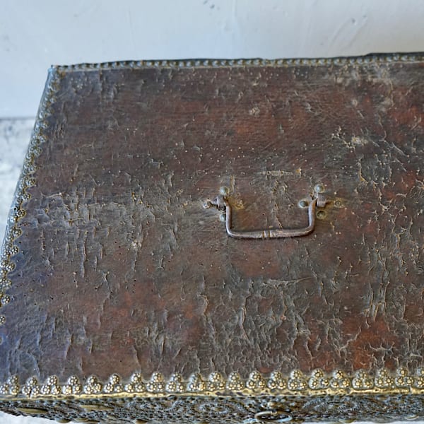 French 17th Century Leather Box