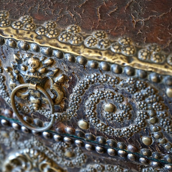 French 17th Century Leather Box