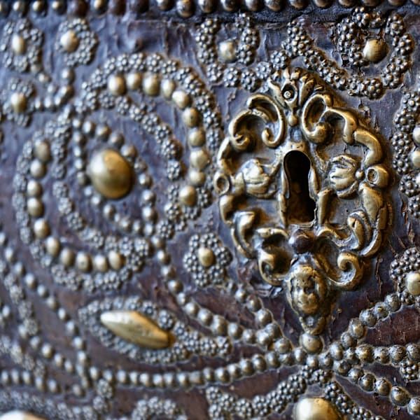 French 17th Century Leather Box