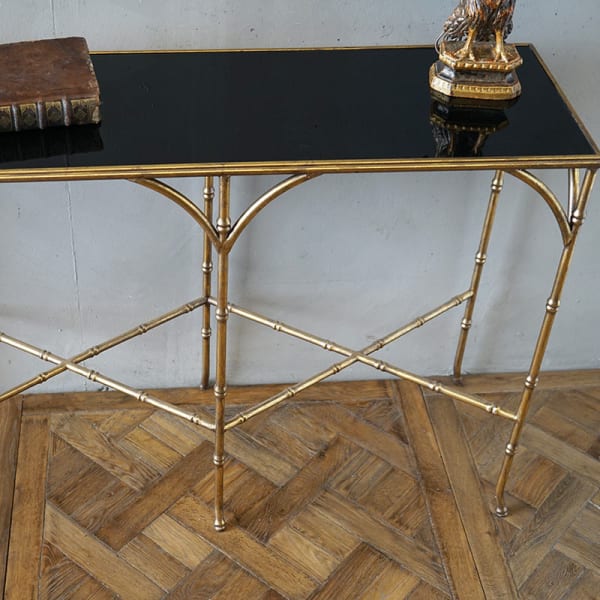 Gilded Iron Faux Bamboo Console
