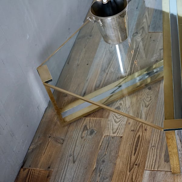 1970s Chrome & Brass Coffee Table