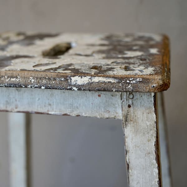 French Rustic Painted Stool