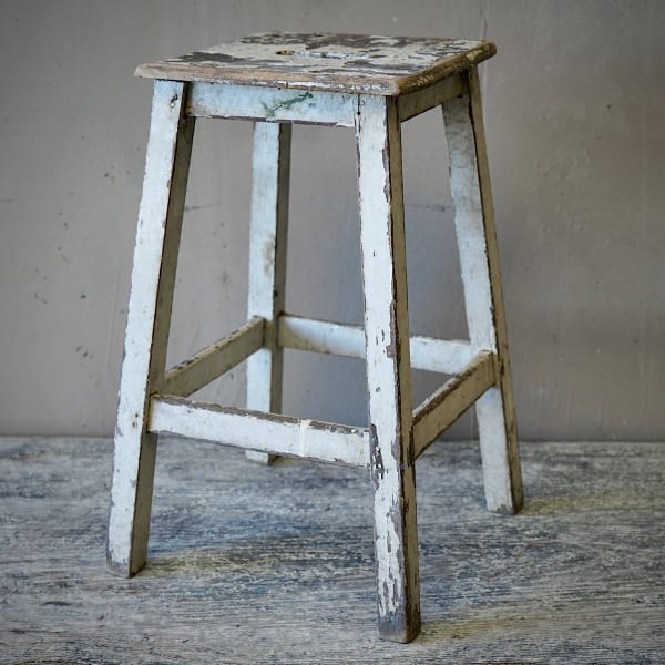 French Rustic Painted Stool