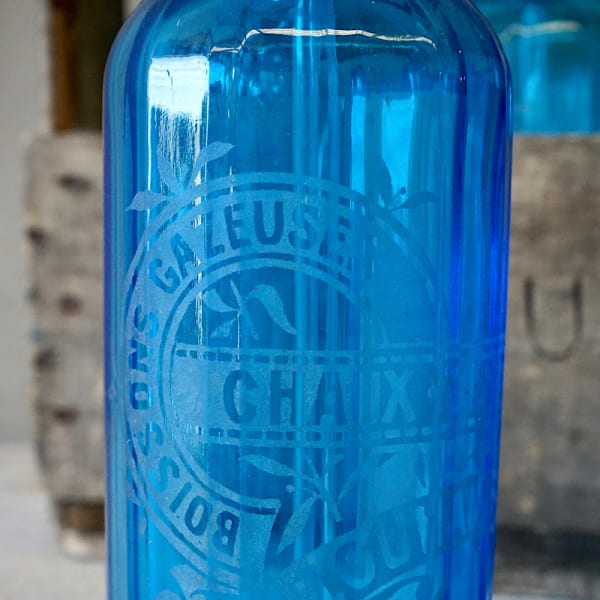 Blue Glass Soda Bottles