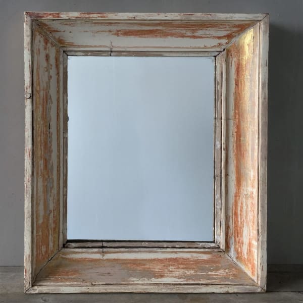 Large French Mirror with Distressed Patina