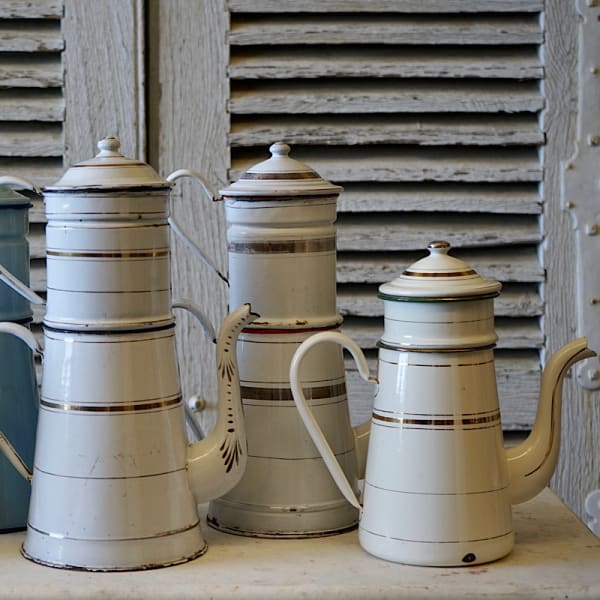Vintage French Enamel Coffee Pots
