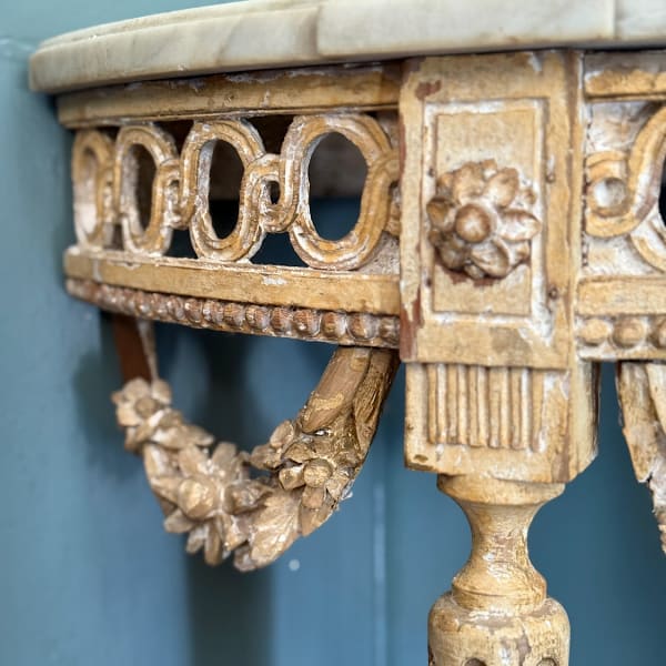 Louis XVI Painted Demi-lune Consoles (Pair)
