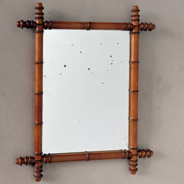French Faux-Bamboo Mirror