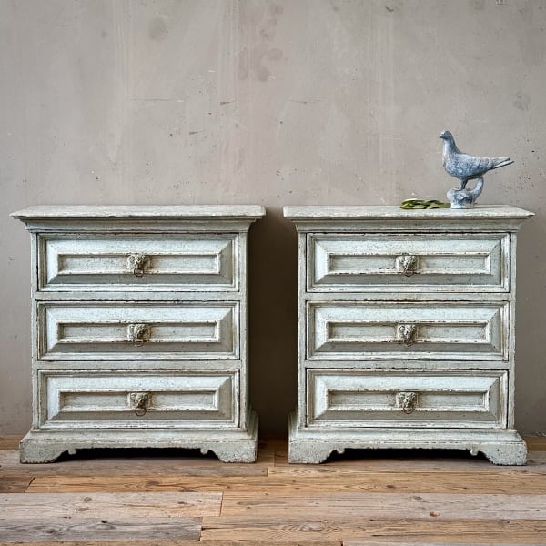 Italian Painted Bedside Cabinets