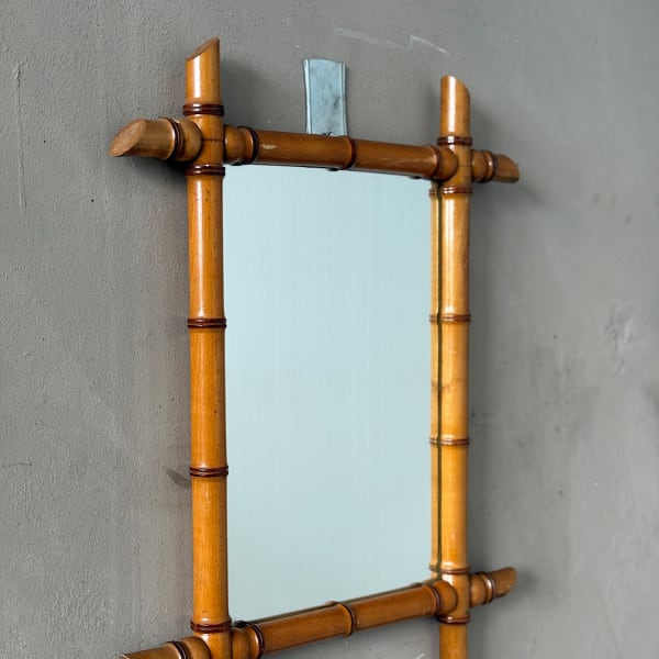 French Faux-Bamboo Mirror