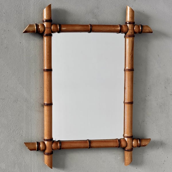French Faux-Bamboo Mirror