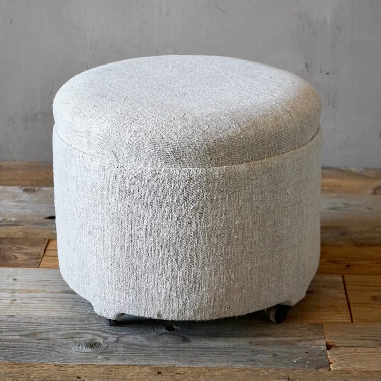 Antique Linen Footstool