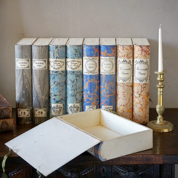 Italian Faux Book Document Boxes