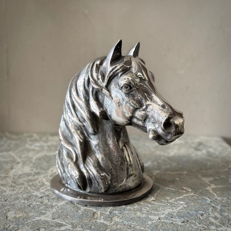 Silvered Bronze Horse Head
