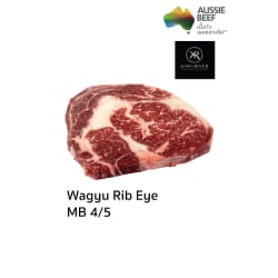 Australian Rib Eye Wagyu Beef MB 4+ Steak Portion Cut (Frozen) King River F1-F4 Brand