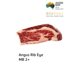 Australian Rib Eye (Cube Roll) Angus Beef Grain Fed MB 2+ Steak Portion Cut (Frozen) Portoro Brand