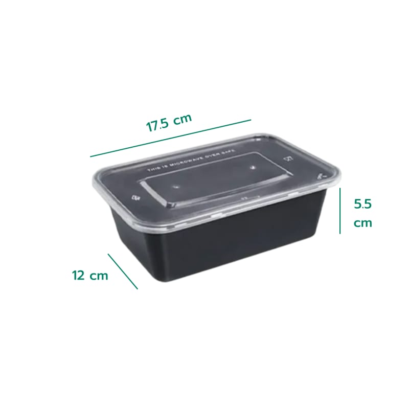 Black PP Food Box 750 ml. G750XBlack NLTY Brand