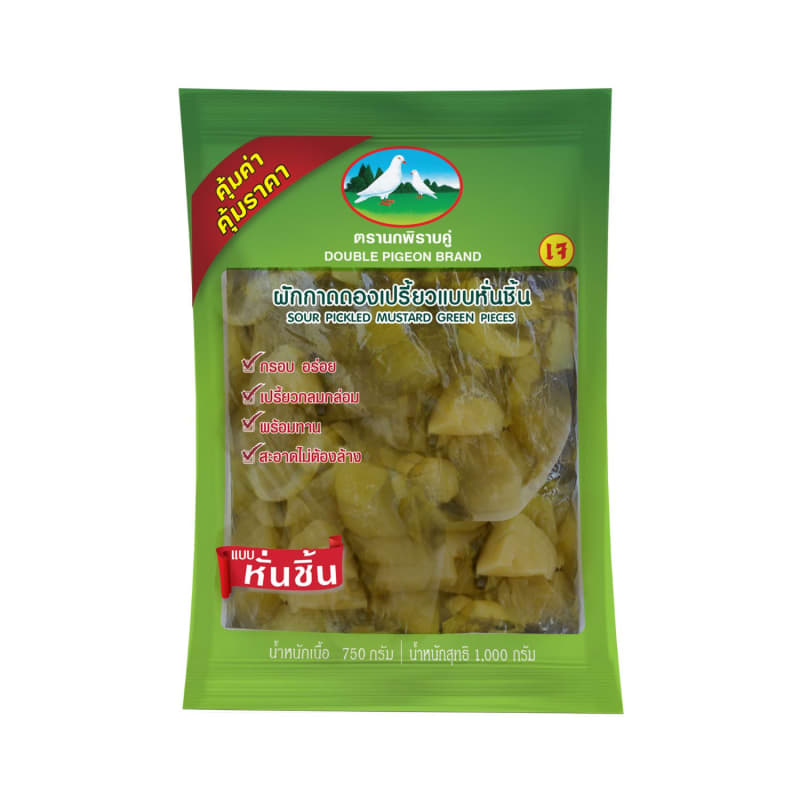 ผักกาดดองเปรี้ยวหั่นชิ้น ตรานกพิราบ