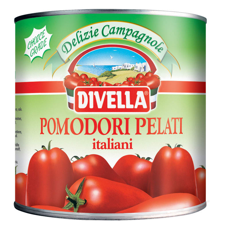 Peeled Italian Tomatoes in Tomato Juice Divella Brand