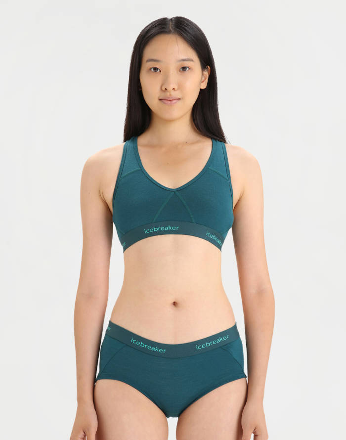 Women's merino wool sports bra Sprite Racerback