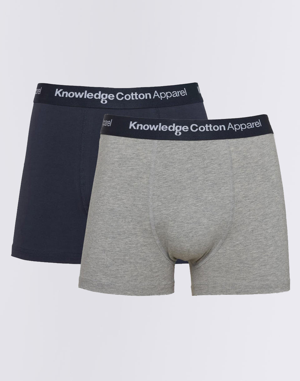 Levně Knowledge Cotton 2-Pack Underwear 1012 Grey Melange M