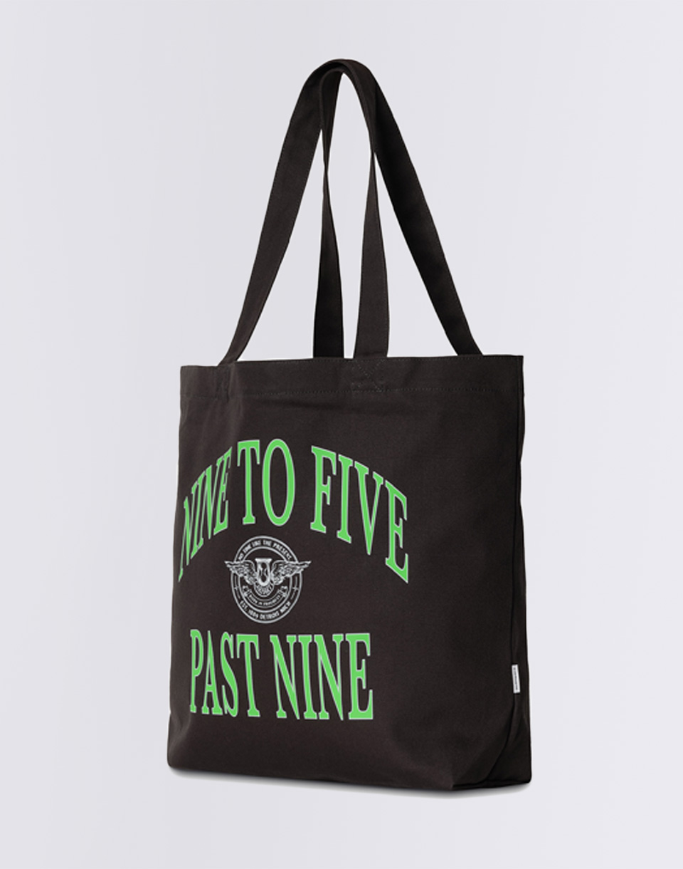 Carhartt WIP Canvas Graphic Tote Nine to Five Past Nine Print, Black