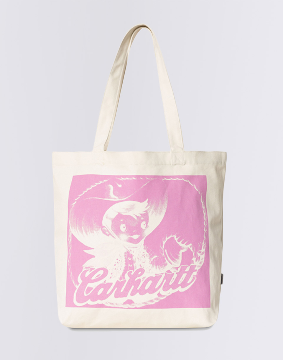 Carhartt WIP Canvas Graphic Tote Buddy Print, Natural - Bílá