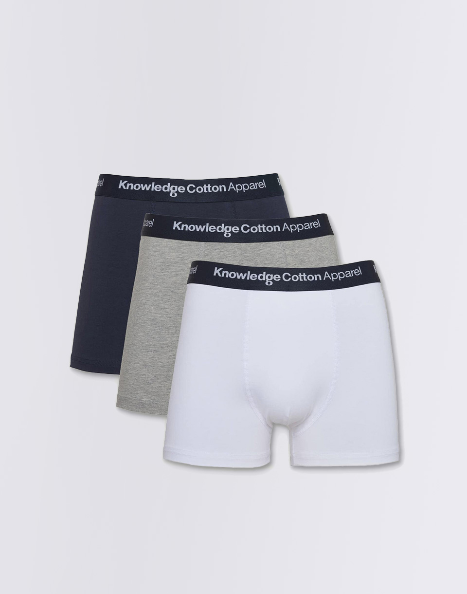 Levně Knowledge Cotton 3-Pack Underwear 1012 Grey Melange L