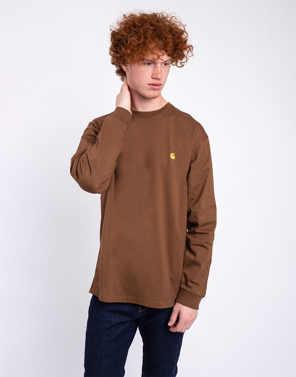 Obrázok Carhartt WIP L/S Chase T-Shirt Tamarind/Gold M