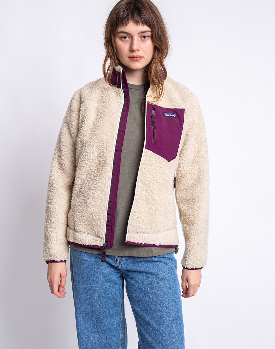 Patagonia W′s Classic Retro-X Jacket Dark Natural w/Night Plum XS - Béžová - Recyklovaný polyester/P