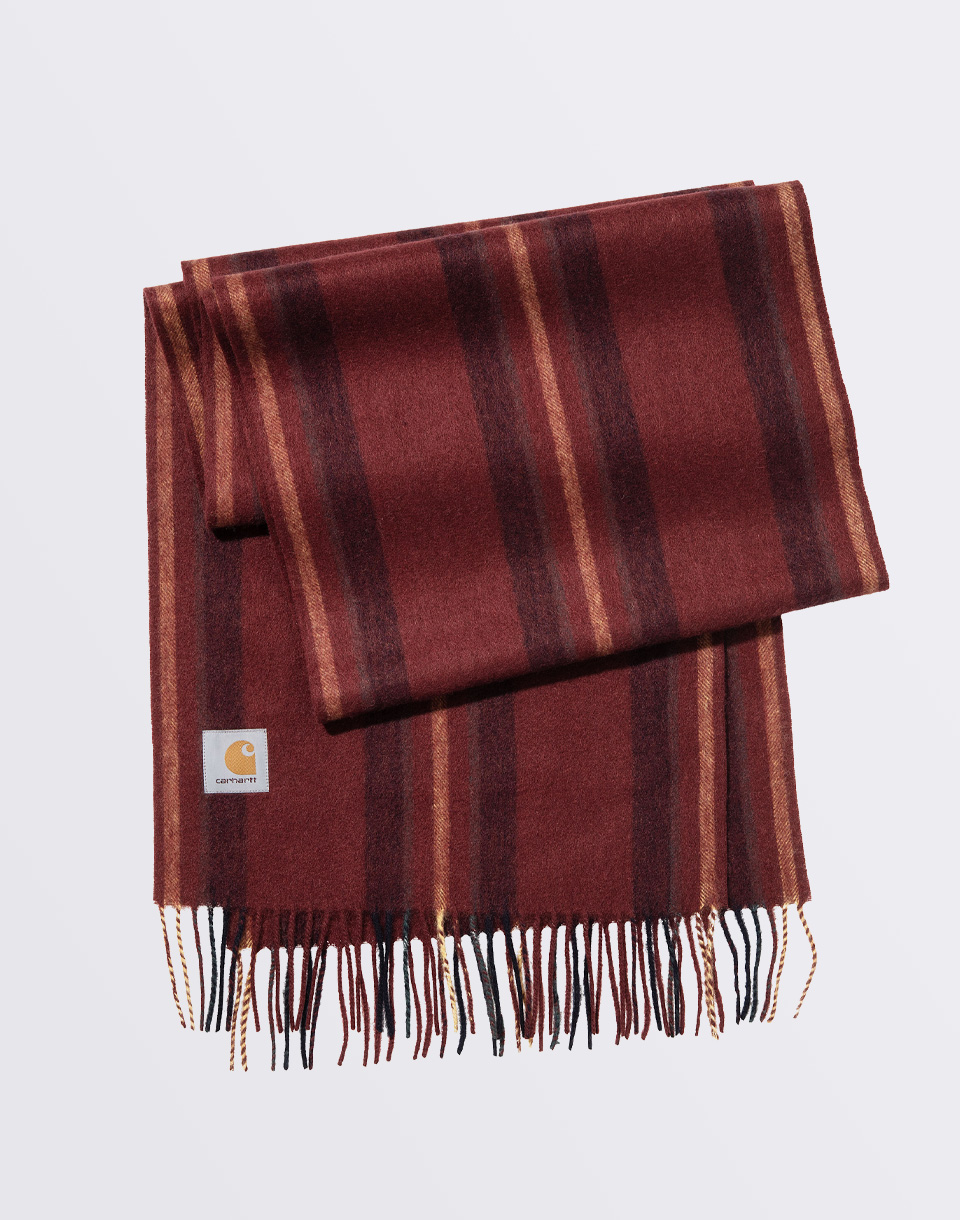 Carhartt WIP Oregon Scarf Starco Stripe, Bordeaux - Vínová