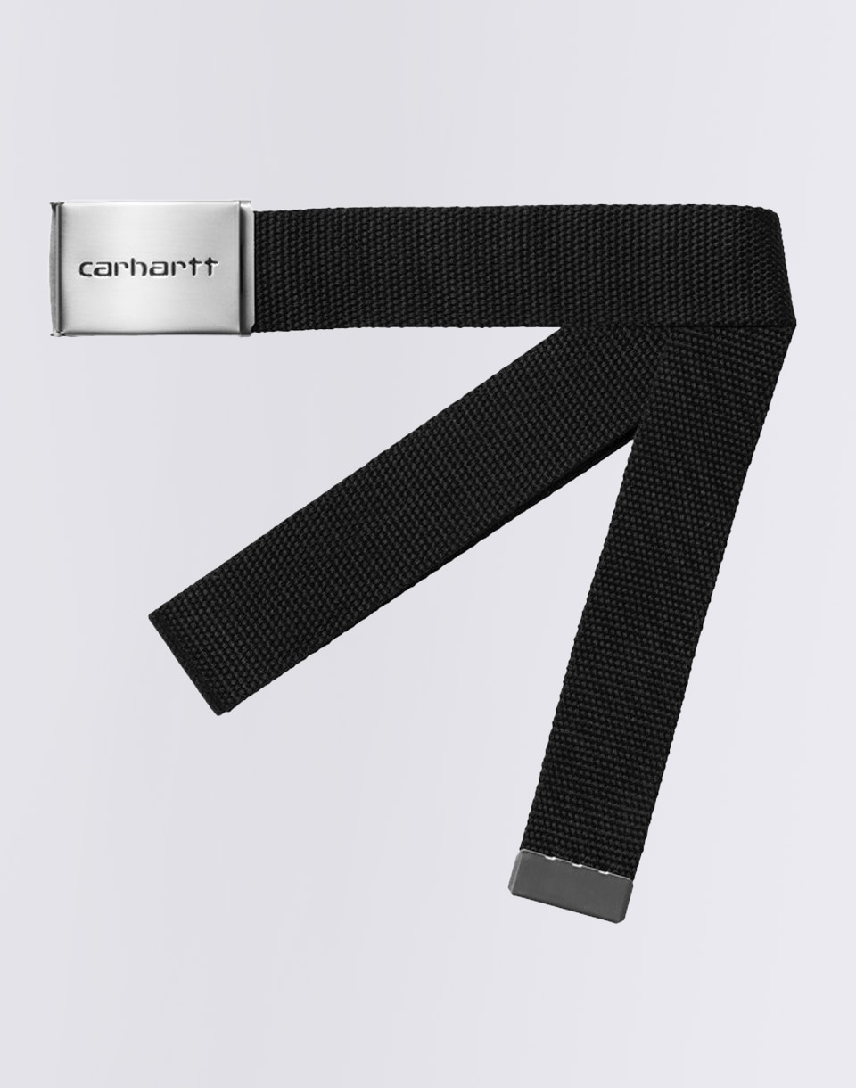 Carhartt WIP Clip Belt Chrome Black - Černá
