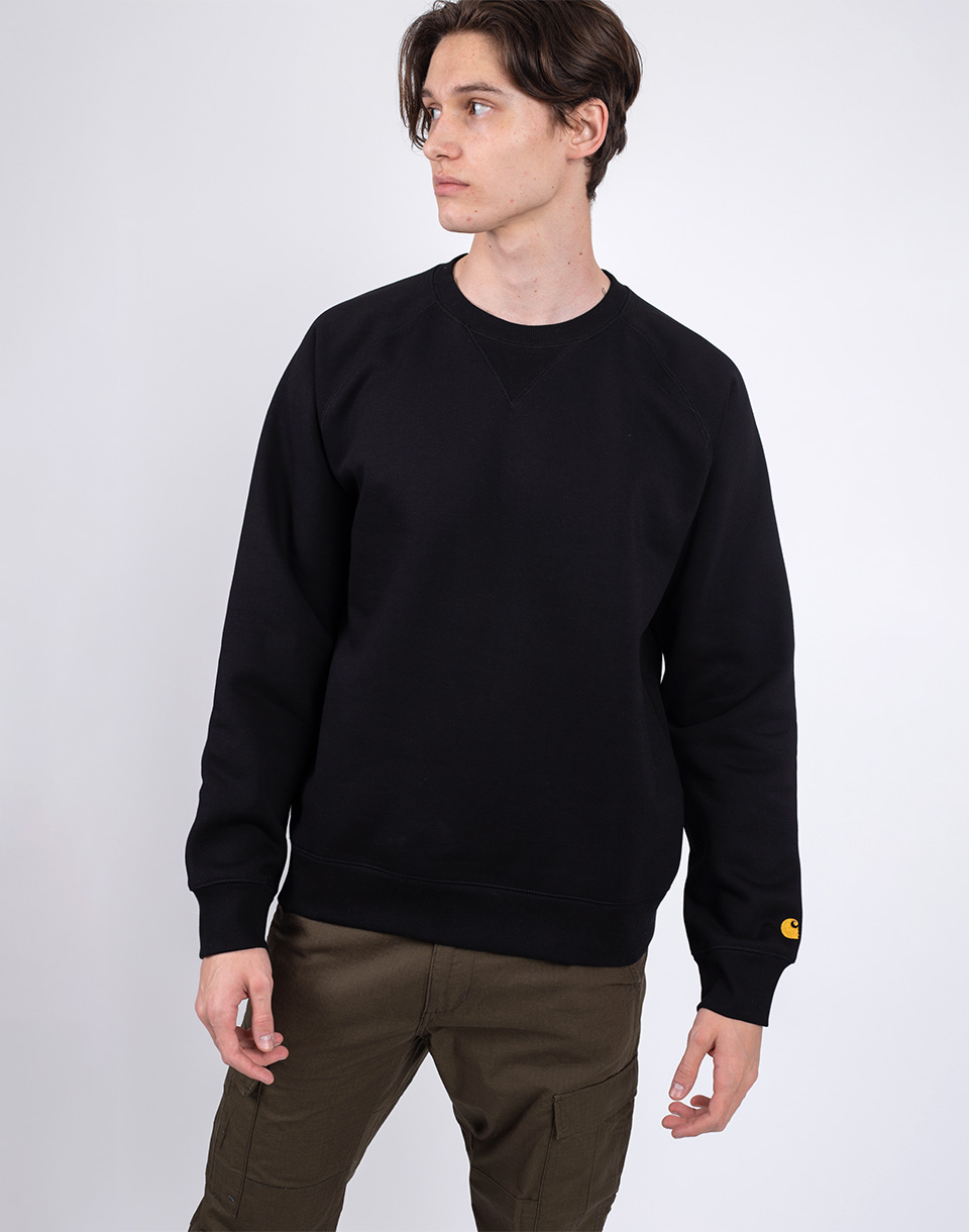 Carhartt WIP Chase Sweat Black/Gold S - Černá - Bavlna/Polyester