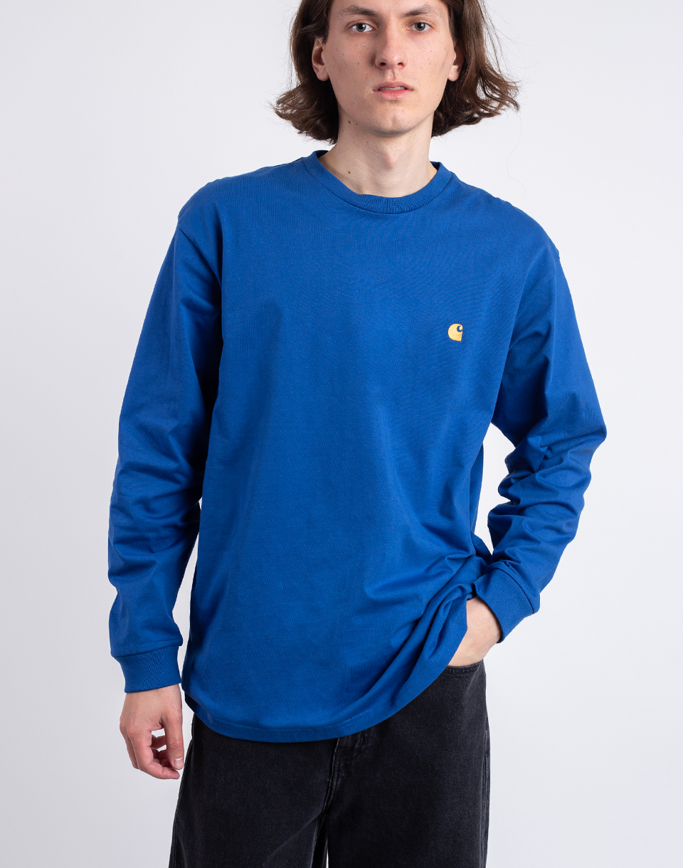 Levně Tričko Carhartt WIP L/S Chase T-Shirt Acapulco/Gold