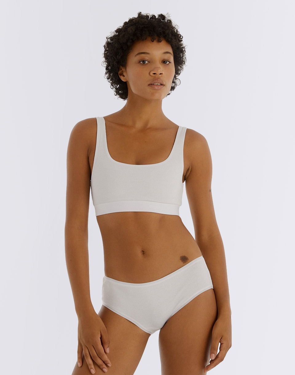 Levně Organic Basics Core Rib Briefs White L