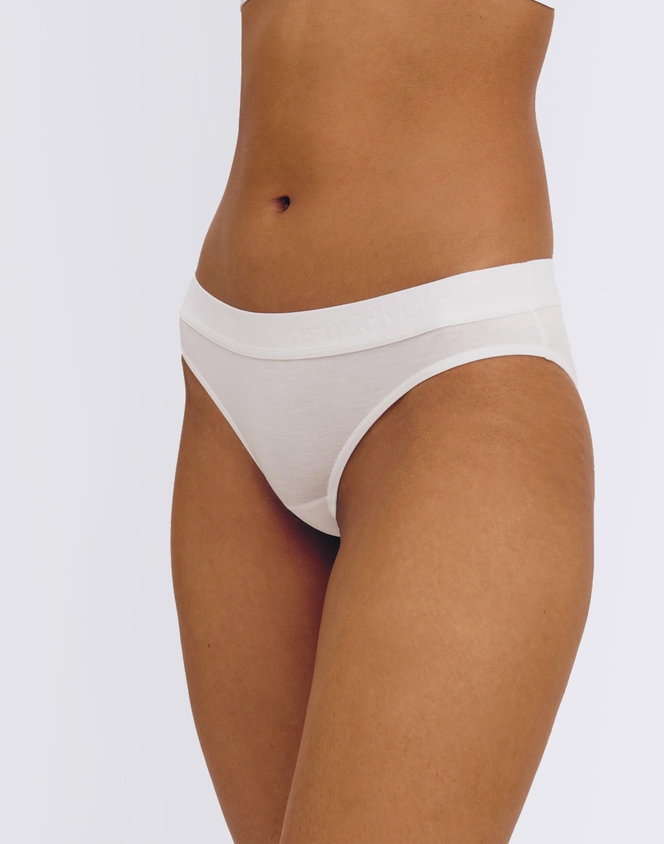 Levně Organic Basics Soft Touch Briefs White XS