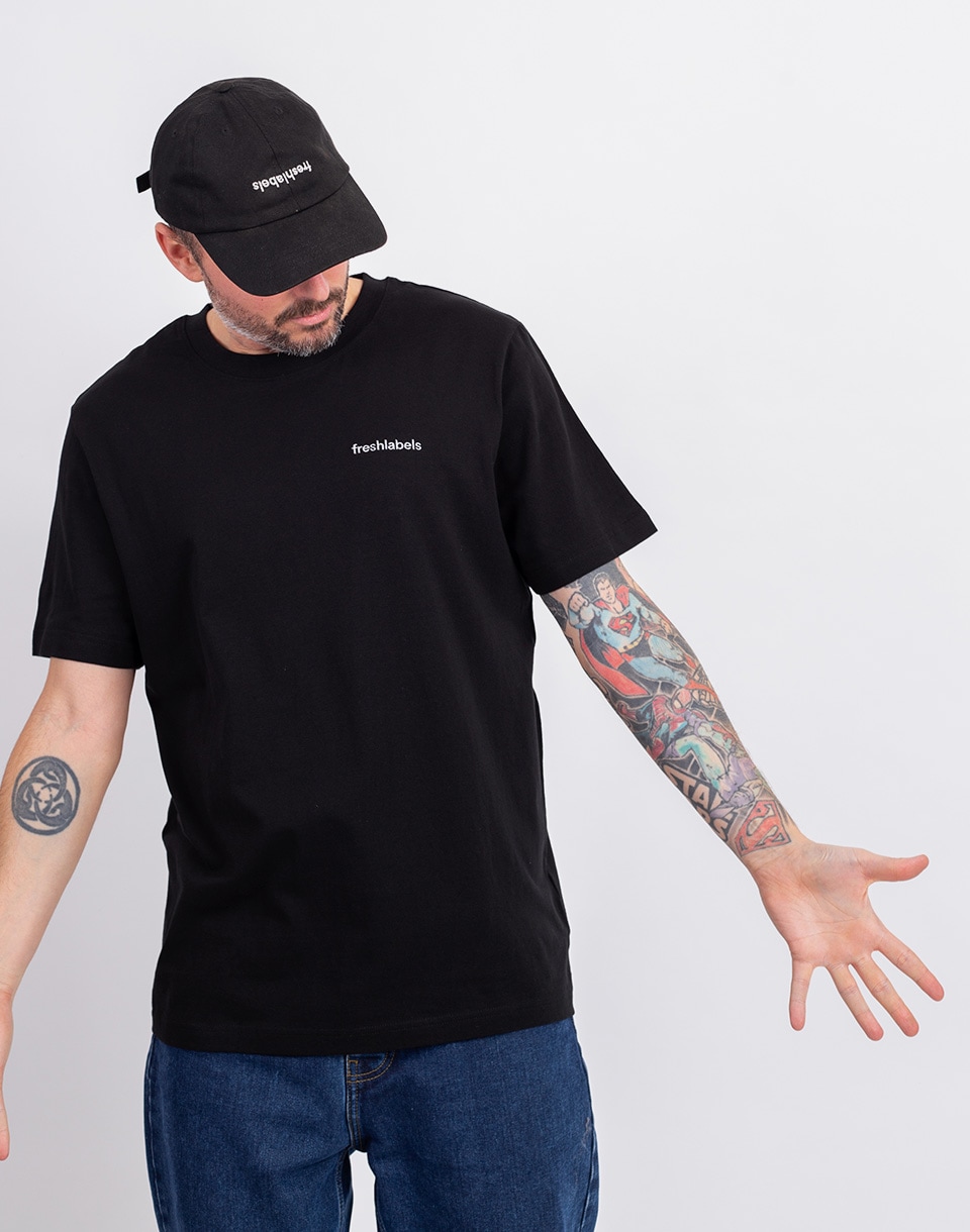Tričko Freshlabels Lowercase Tee Uni Black