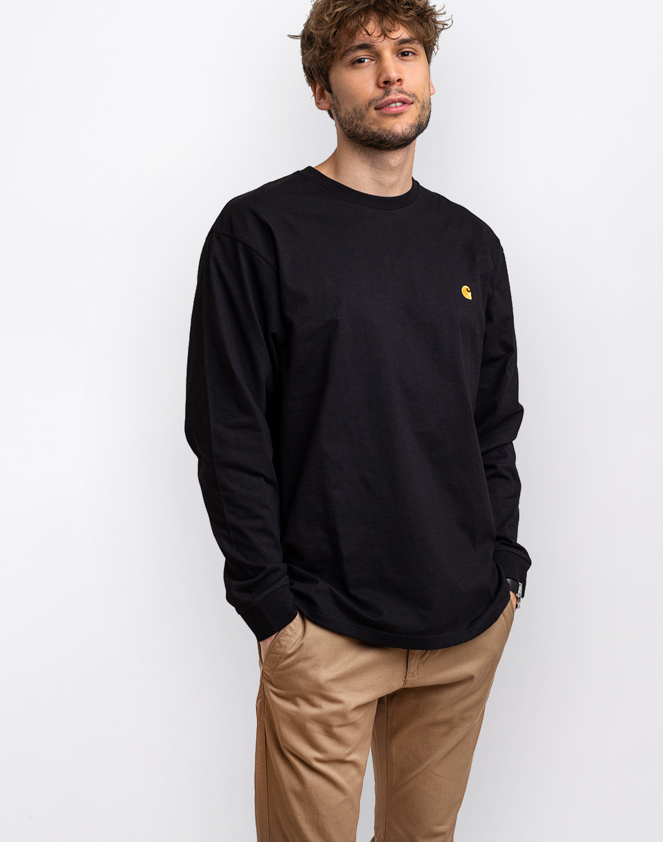 Tričko Carhartt WIP L/S Chase T-Shirt Black / Gold