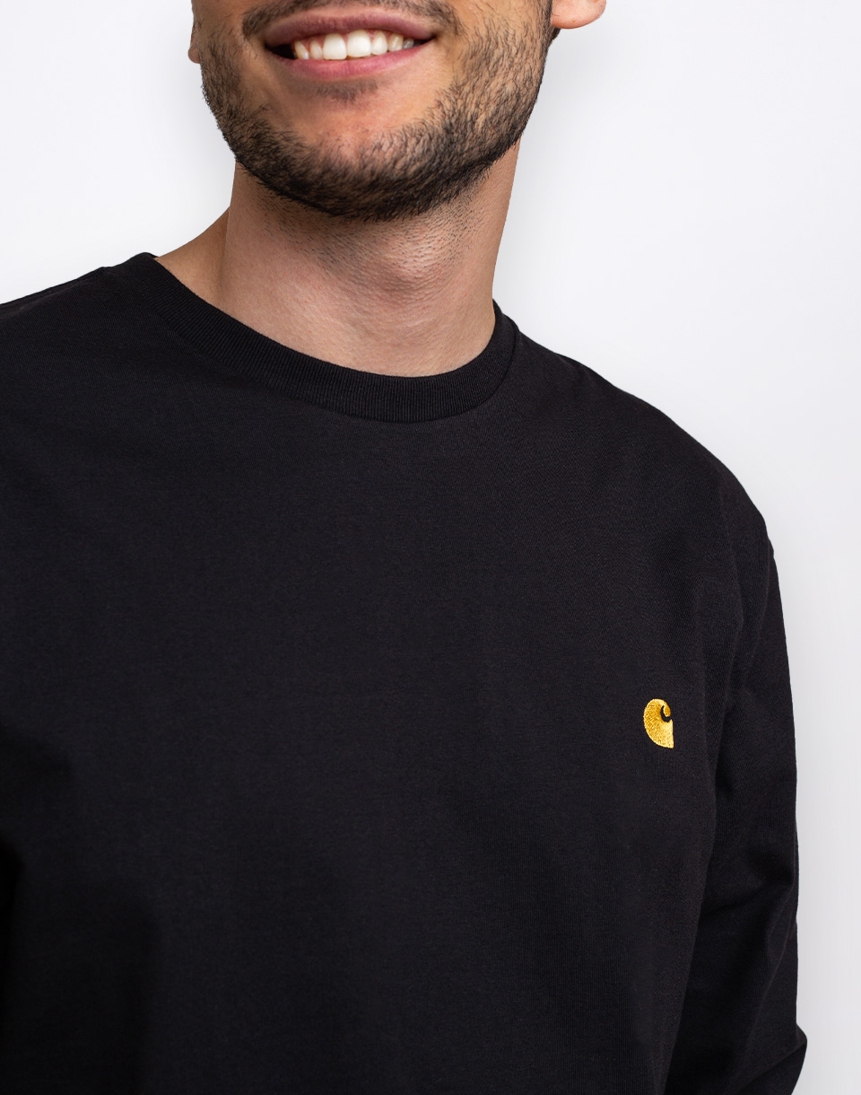 Carhartt WIP L/S Chase T-Shirt Black / Gold S