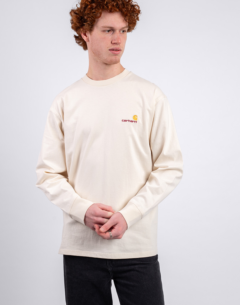 Tričko Carhartt WIP L/S American Script T-Shirt Natural