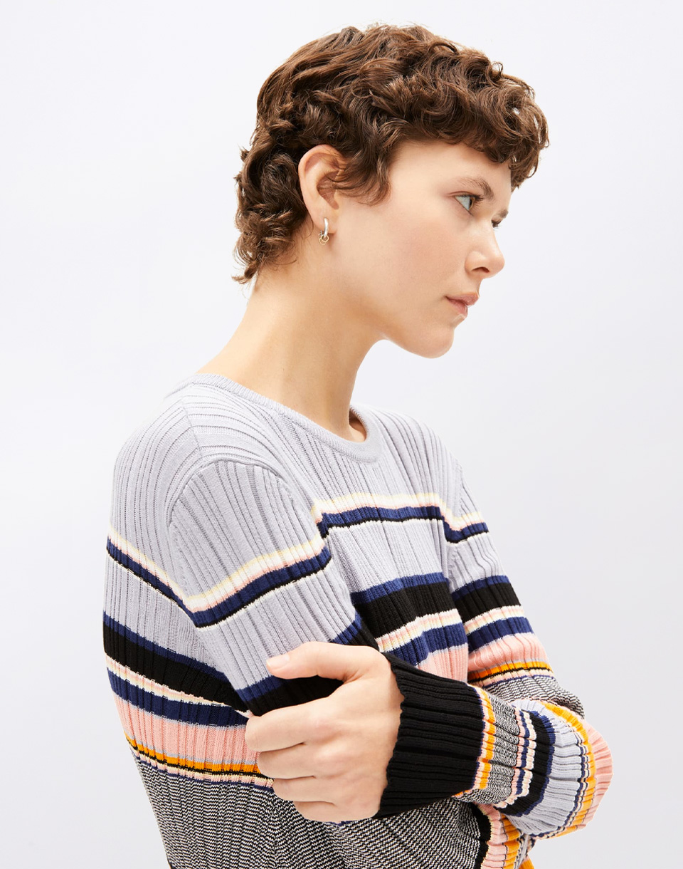 Armedangels Kaamila Stripes 3118 misty morning-deep rosalilly S