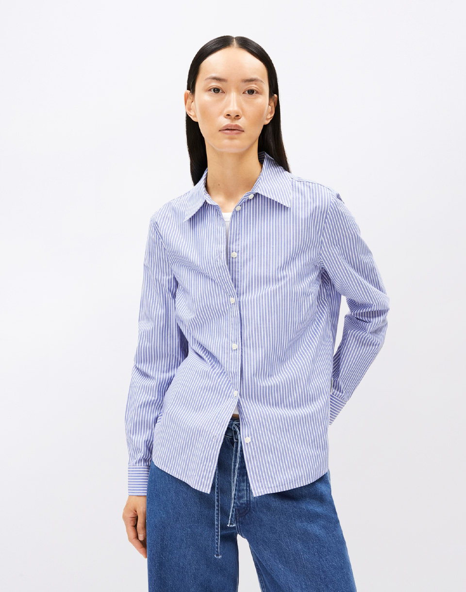 Armedangels Louilaa Striped 3083 white-lapis blue M