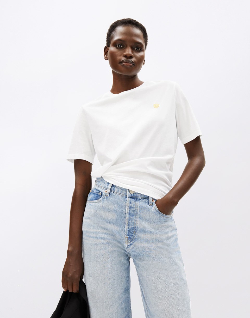 Tričko Armedangels Lualaa Icons 308white-yellow