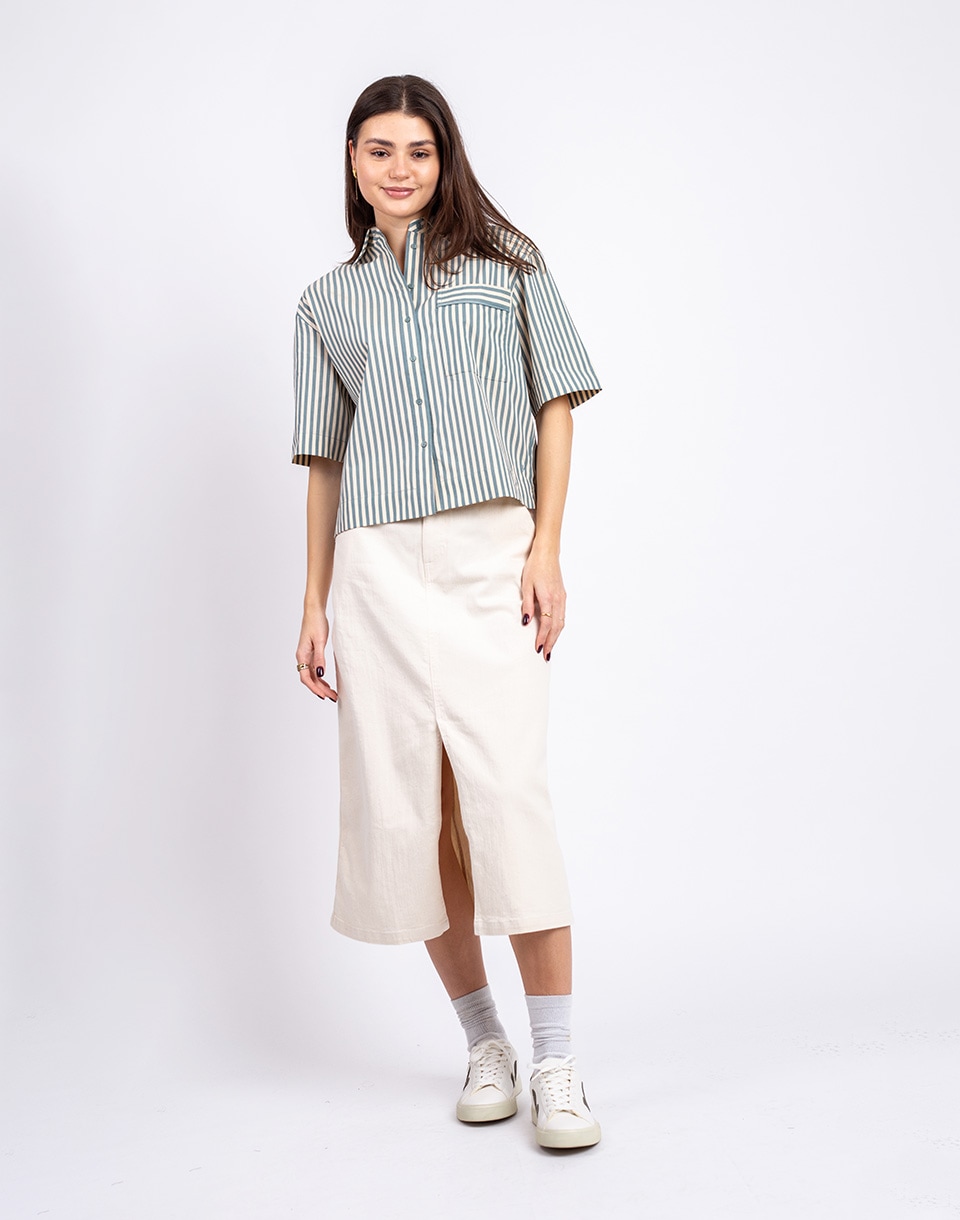 Yerse Denim Midi Skirt 002 ECRU S