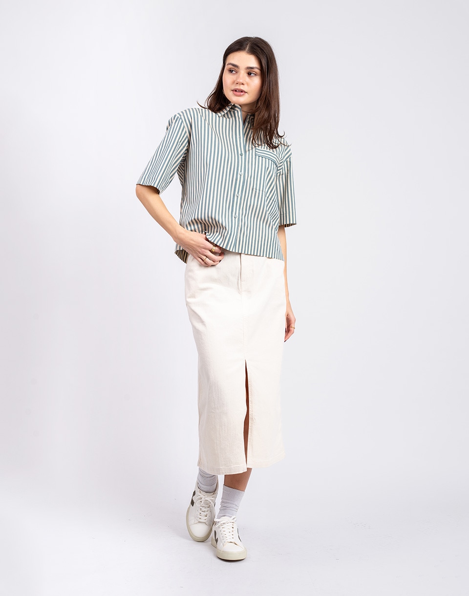 Yerse Denim Midi Skirt 002 ECRU S